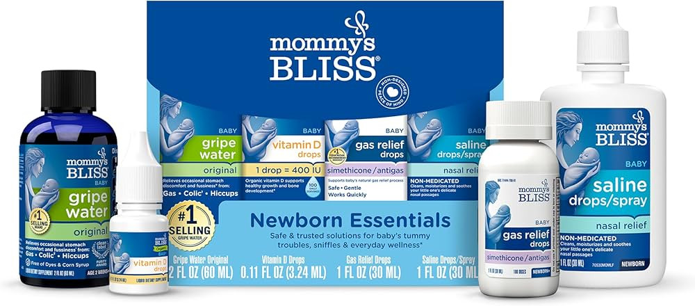 Mommy's Bliss 4-Piece Newborn and Baby Essentials Kit - With Gripe Water, Gas Relief Drops, Vitam... | Amazon (US)