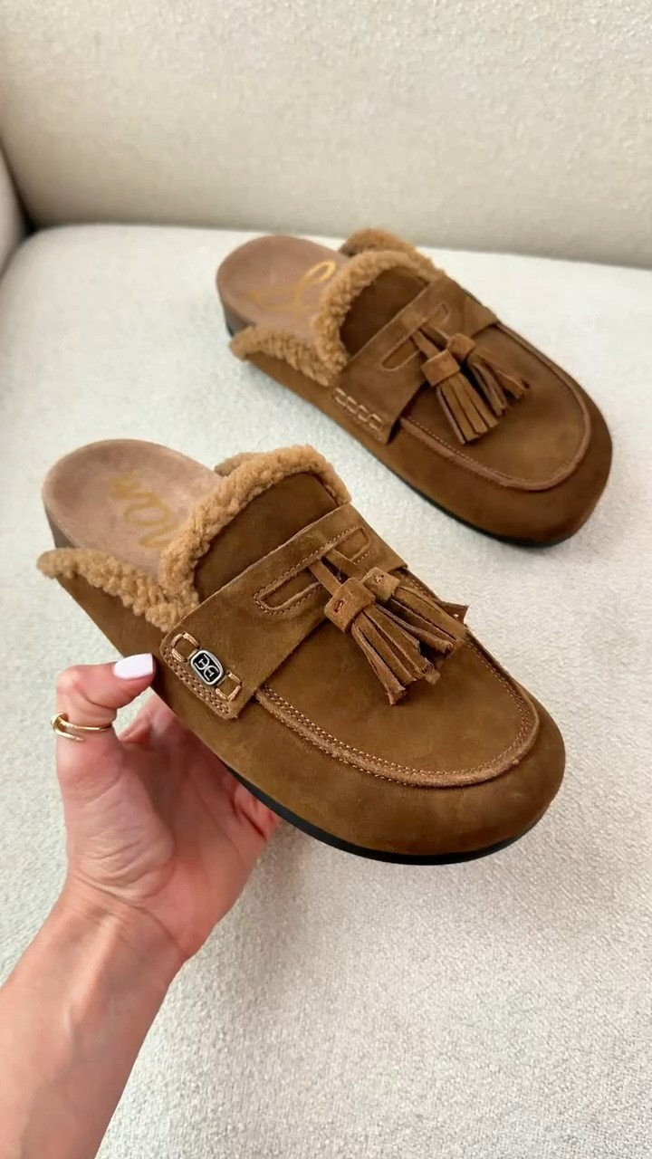 New shearling lines mules for fall! Fall shoes. Fall style. Elevated casual outfits. Casual outfits. This is a new version of our favorite mules! TTS for me.

#LTKSeasonal #LTKgrwm #LTKootd