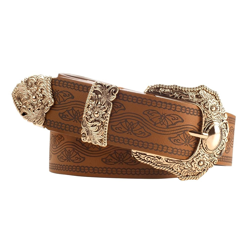 Scarlet Darkness Western Belts for Woman Renaissance Cowgirl Leather Belt with Removable Buckle | Amazon (US)