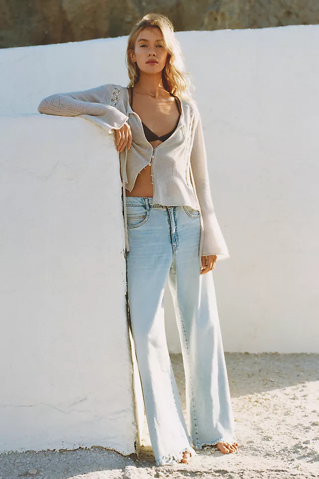Adi Regenerative Cotton Mid-Rise Flare Jeans | Anthropologie (US)
