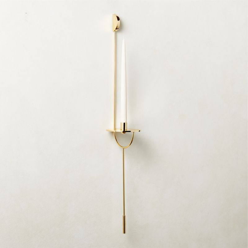 Decartes Brass Wall Sconce Taper Candle Holder + Reviews | CB2 | CB2