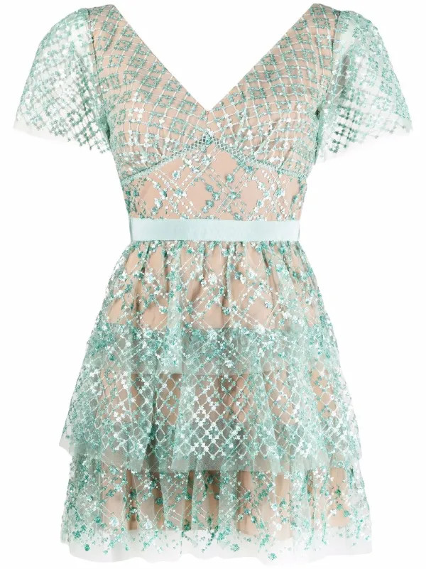 sequined flared dress | Farfetch (US)