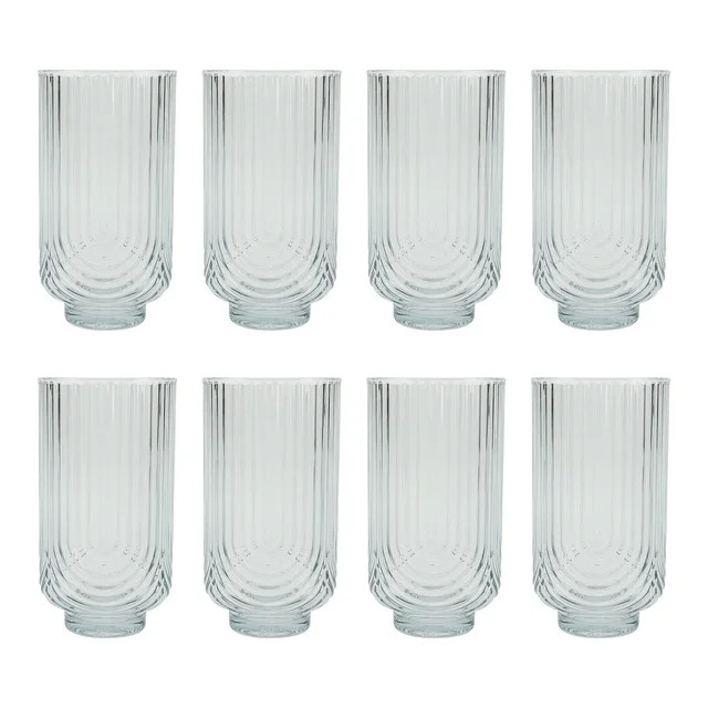 Better Homes & Garden 8-Pack Tritan 21-Ounce Ribbed Arch Tumbler Set, Teal - Walmart.com | Walmart (US)