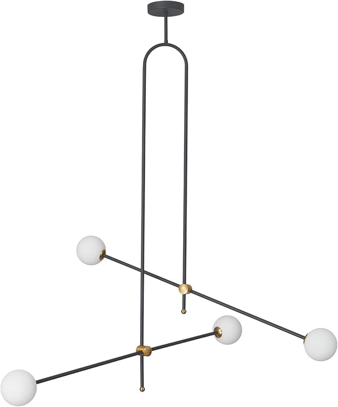 KCO Lighting Modern Chandelier Black Ceiling Pendant Lighting Geometric Minimalist 4 Light Fixtur... | Amazon (US)