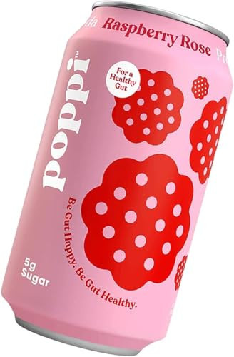 Poppi, Soda Prebiotic Raspberry Rose, 12 Ounce, 12 Pack | Amazon (US)