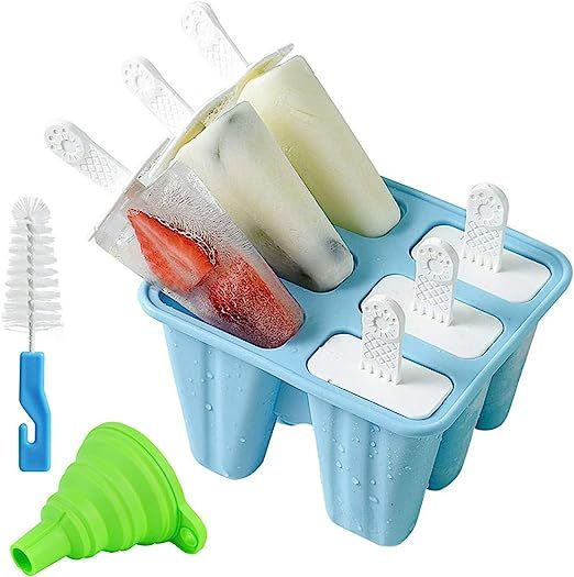 Helistar Popsicle Molds 6 Pieces Silicone Ice Pop Molds BPA Free Popsicle Mold Reusable Easy Rele... | Amazon (US)