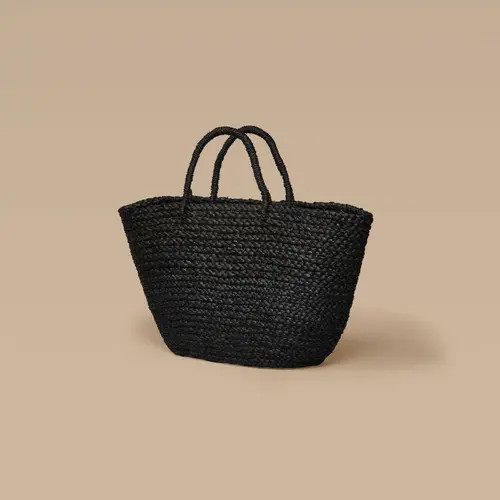 indego africa Braided Raffia Day Bag Black at Nordstrom | Nordstrom