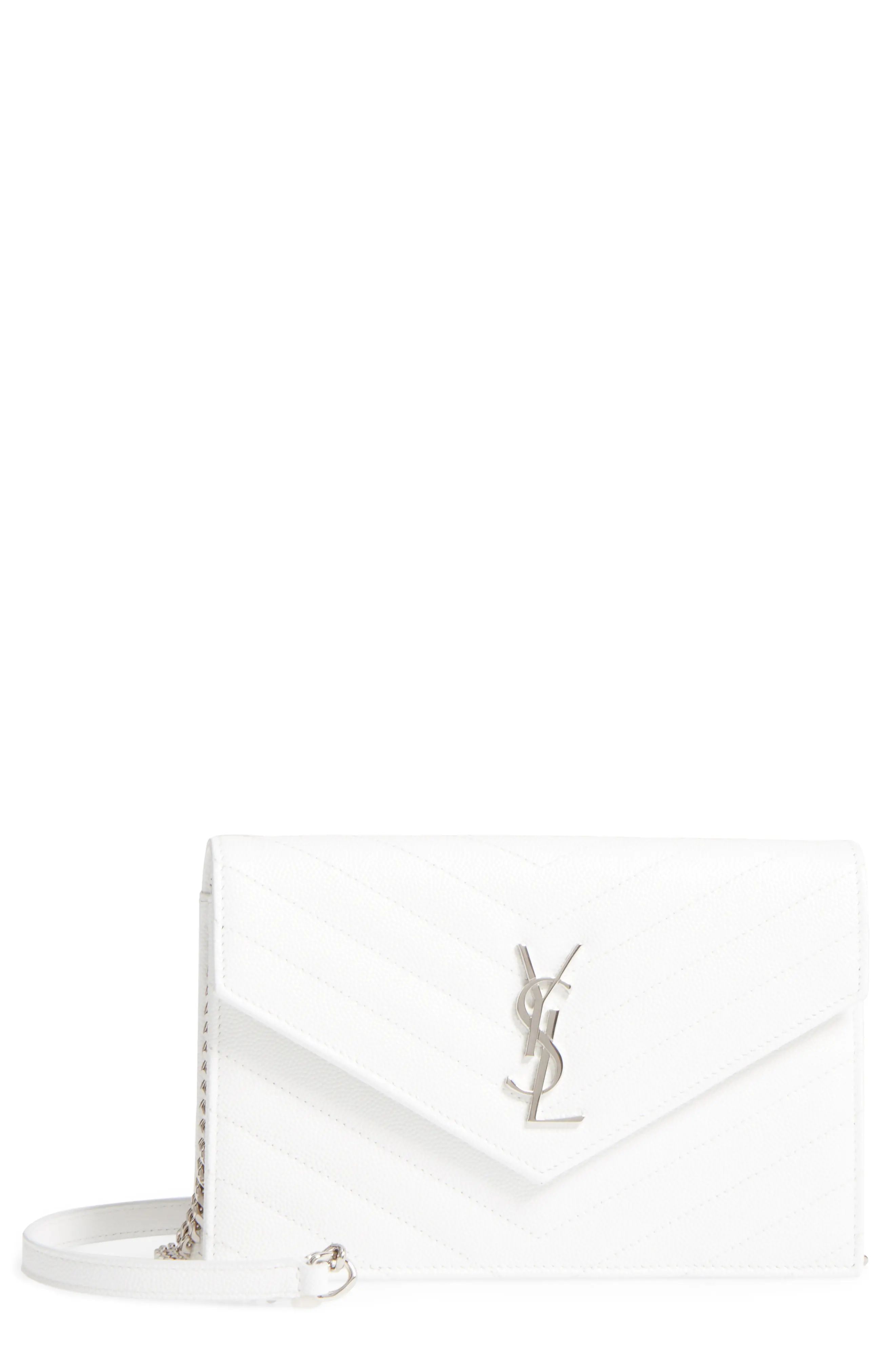 Saint Laurent Quilted Calfskin Leather Wallet on a Chain | Nordstrom