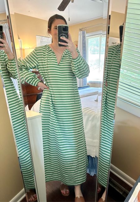 Shared a what I wore to work this week video on Tik Tok in an attempt to reach for my spring dresses instead of athleisure! Here’s an outfit from that. 

Sunshine Tienda green and white stripe long sleeve dress (size small), Amazon tan sandals, Barrington Gifts St. Anne toe, and everyday jewelry  

#LTKSeasonal #LTKfindsunder50 #LTKfindsunder100