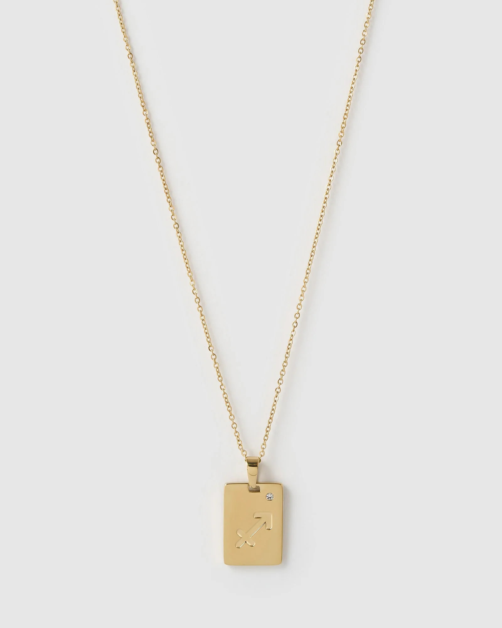 Zodiac Gold Tag Necklace | Arms Of Eve