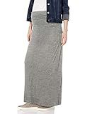 Three Seasons Maternity Women's Maternity Solid Long Maxi Skirt, Heather Grey, XL | Amazon (US)