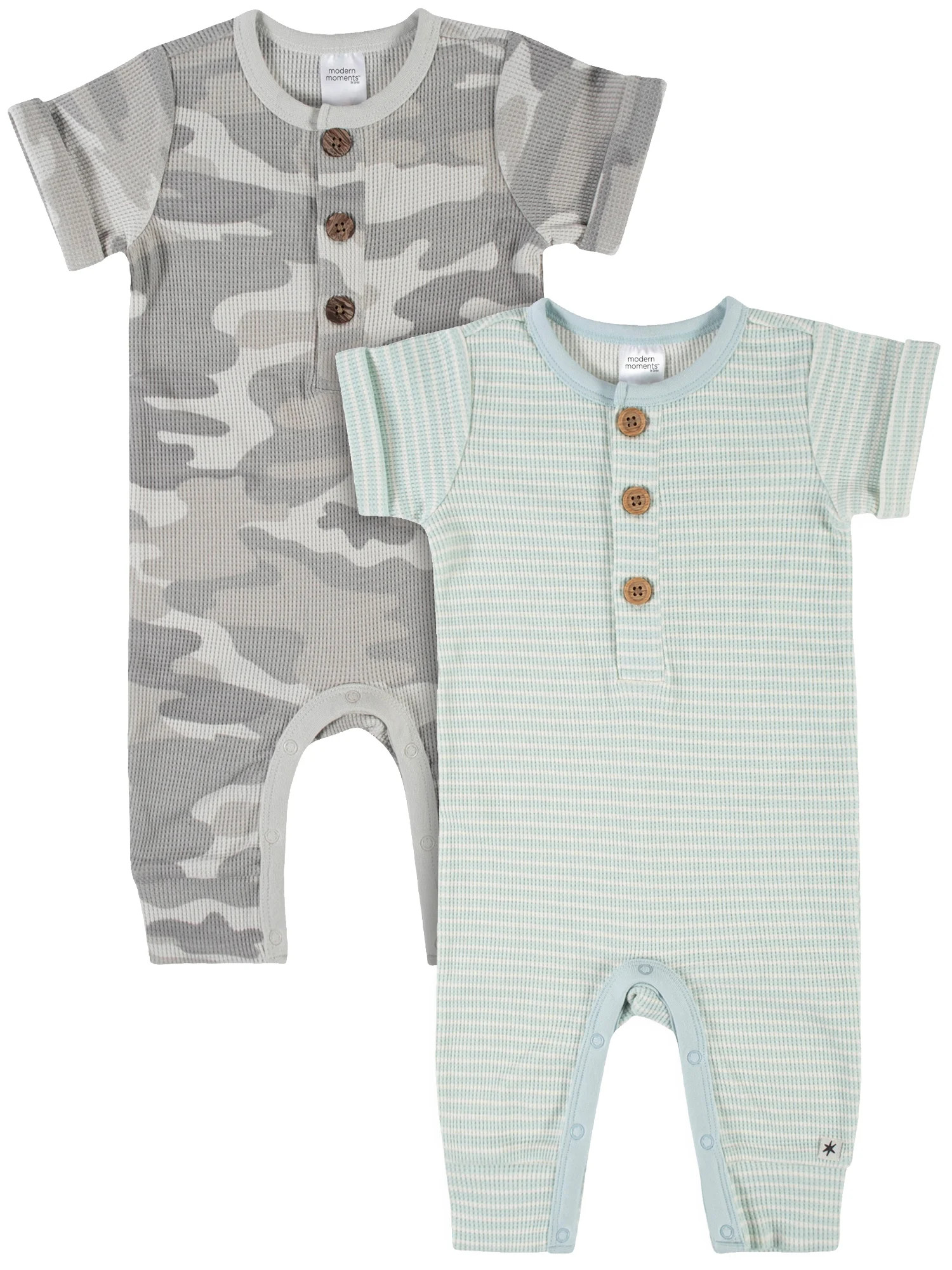 Modern Moments By Gerber Baby Boy Romper Set, 2-Pack, (0/3 Months - 24 Months) - Walmart.com | Walmart (US)