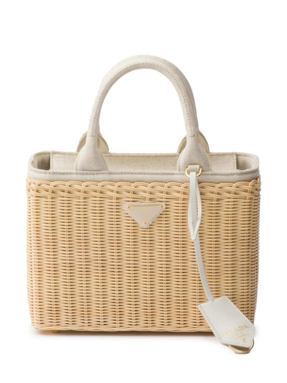 medium Wicker Triangle-logo tote bag | Farfetch Global