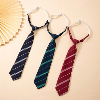 1pc 33cm Striped Clip-On Tie For Children's Student Performances & Daily Formal Wear, Necktie For Suits And Formal Dress Accessories | SHEIN