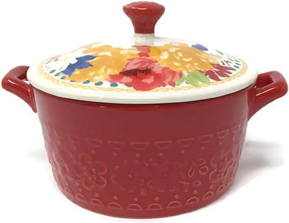 Pioneer Woman Mini Casserole with Lid - Fiona Floral Red | Amazon (US)