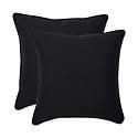 Pillow Perfect Set of 2 Outdoor Fresco Black Throw Pillow - Black | HSN