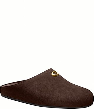 COACH Sculpted C Soft Suede Mules -  7 | Dillard's