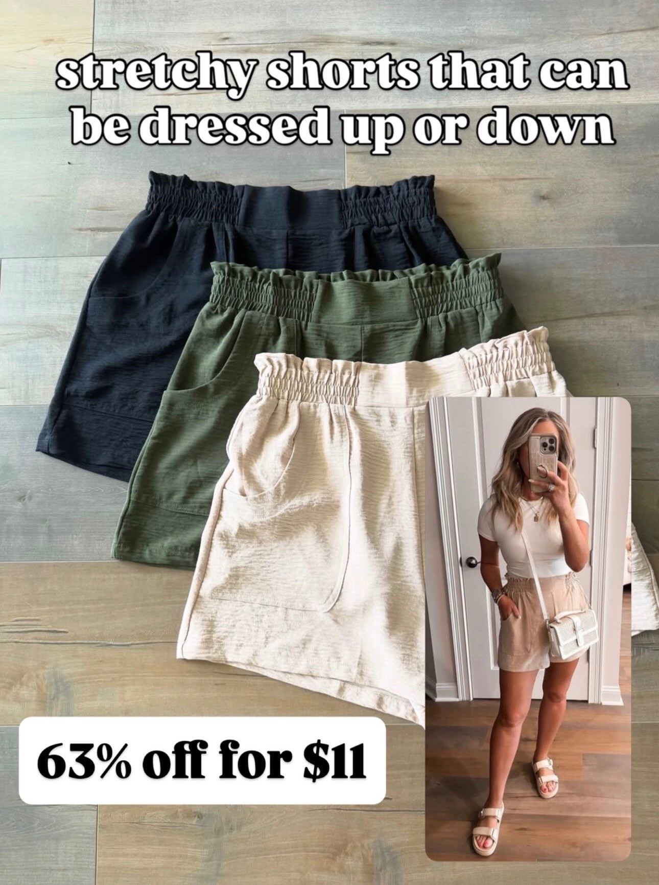 Amazon fashion Amazon finds stretchy shorts size medium 63% off for $11 summer basics summer fashion