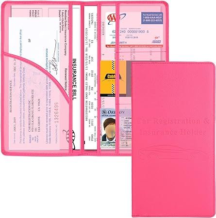 Car Registration and Insurance Holder, Vehicle Glove Box Car Organizer Men Women Wallet Accessori... | Amazon (US)