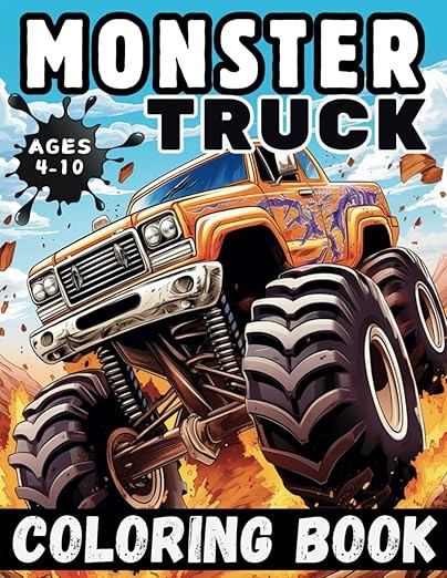 Monster Truck Coloring Book: Various and Awesome Coloring Pages for Kids Ages 4-10, for Boys and ... | Amazon (US)