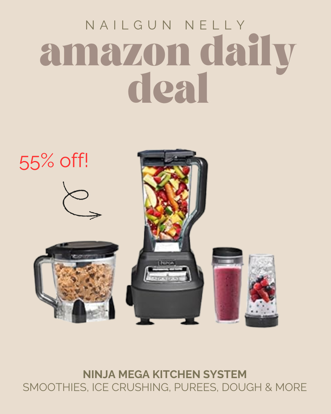 Amazon Daily Deal! Ninja Mega Kitchen System, Smoothies, Ice Crushing, Purees, Dough & More
 

 #LTKfoodie #LTKHome #LTKSaleAlert