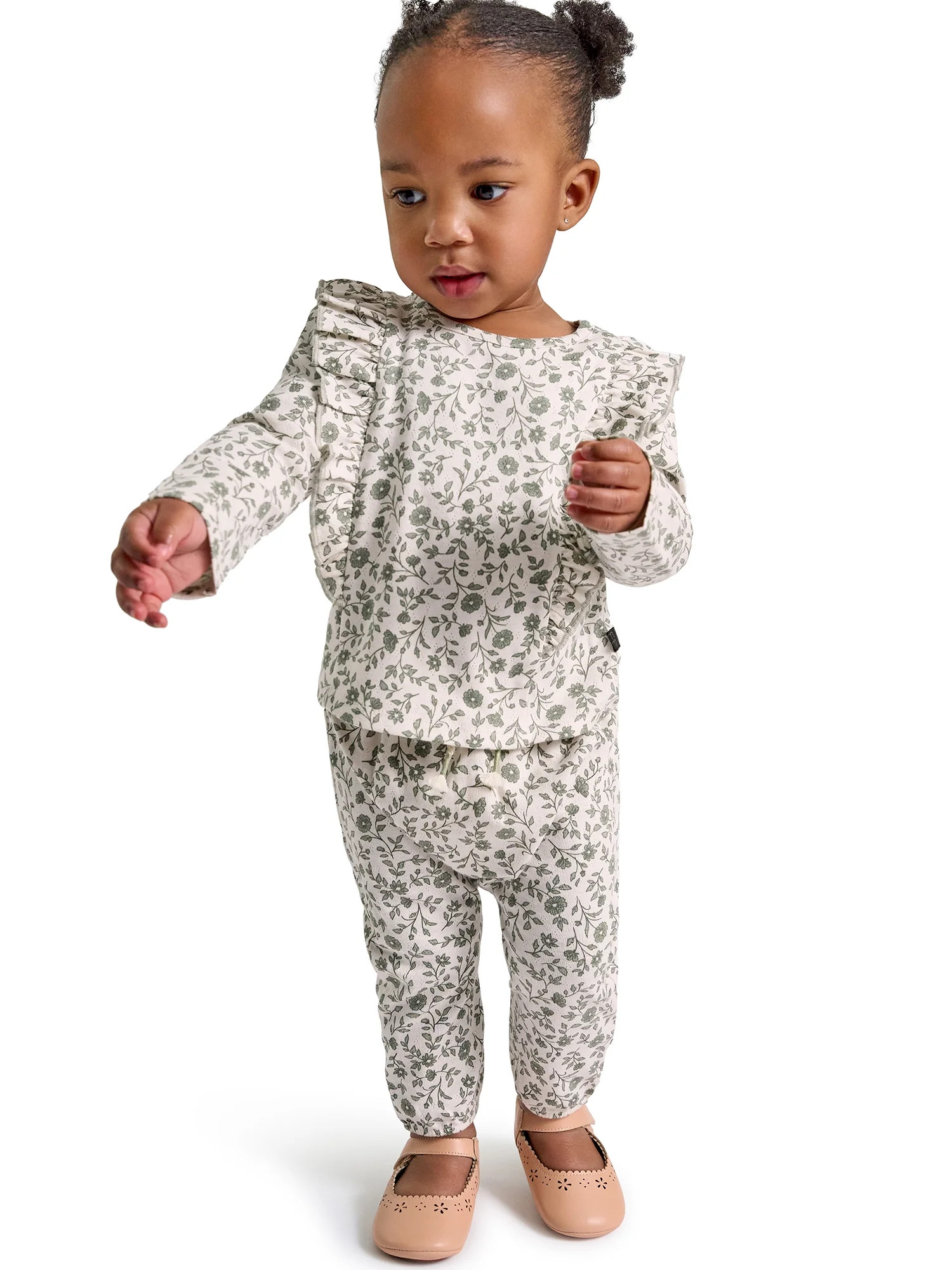 Modern Moments by Gerber Baby Girl Pant Set with Ruffle Detail, 2-Piece, Sizes 0/3 Months - 24 Mo... | Walmart (US)