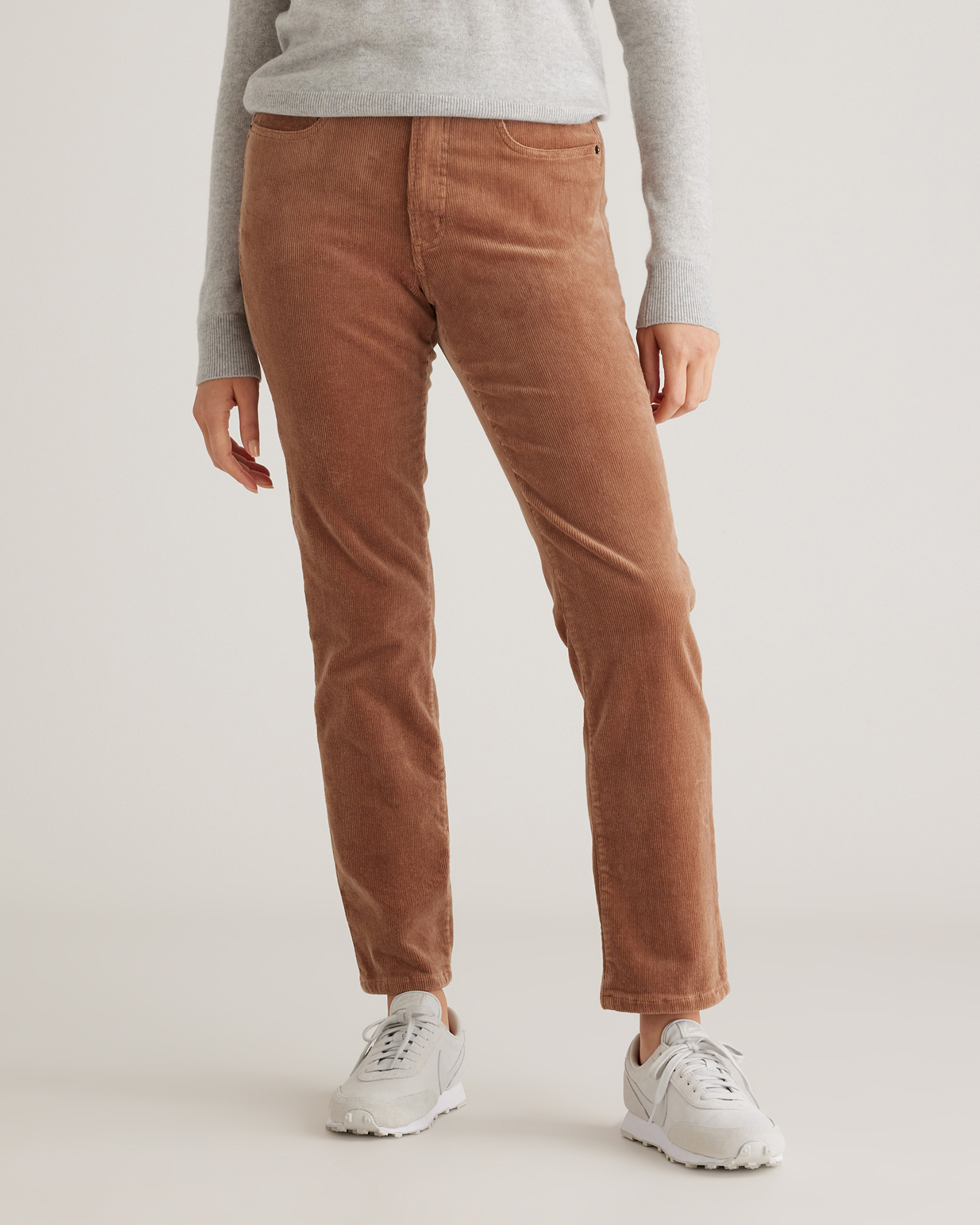 Quince | Women's Organic Stretch Corduroy Straight Leg Pants in Warm Brown, Size 6, Organic Cotton | Quince