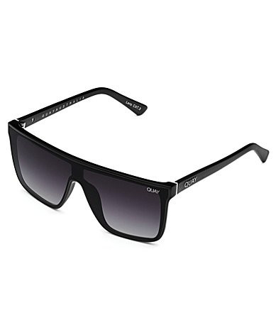 QUAY Unisex Nightfall Polarized 49mm Shield Sunglasses - Black Smoke | Dillard's