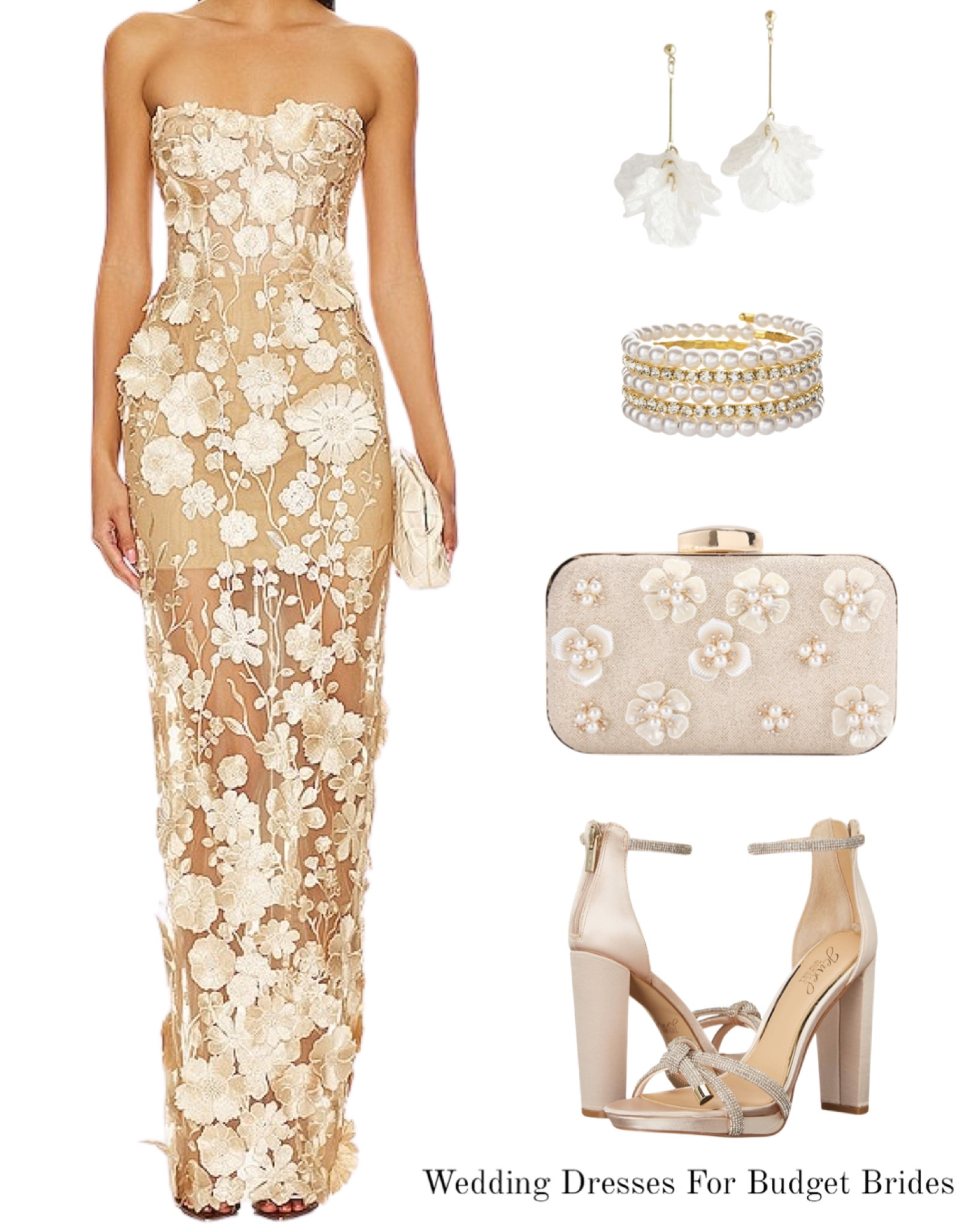 Affordable cream floral maxi wedding dress, wedding shoes, and bridal accessories for the bride to be.

Wedding dress. Wedding gown. Bridal dress. Bride dress. Bridal gown. Revolve dress. White dress. Wedding shoes. White wedding purse. #LTKwedding #LTKstyletip

#LTKParties #LTKSeasonal