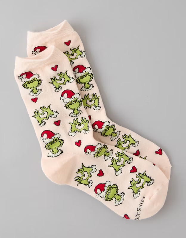 AE Grinch Crew Socks | American Eagle Outfitters (US & CA)