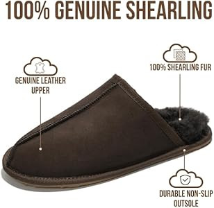 Project Cloud Mens Slippers 100% Genuine Leather with Ultra Soft Memory Foam Insole Scuff House S... | Amazon (US)