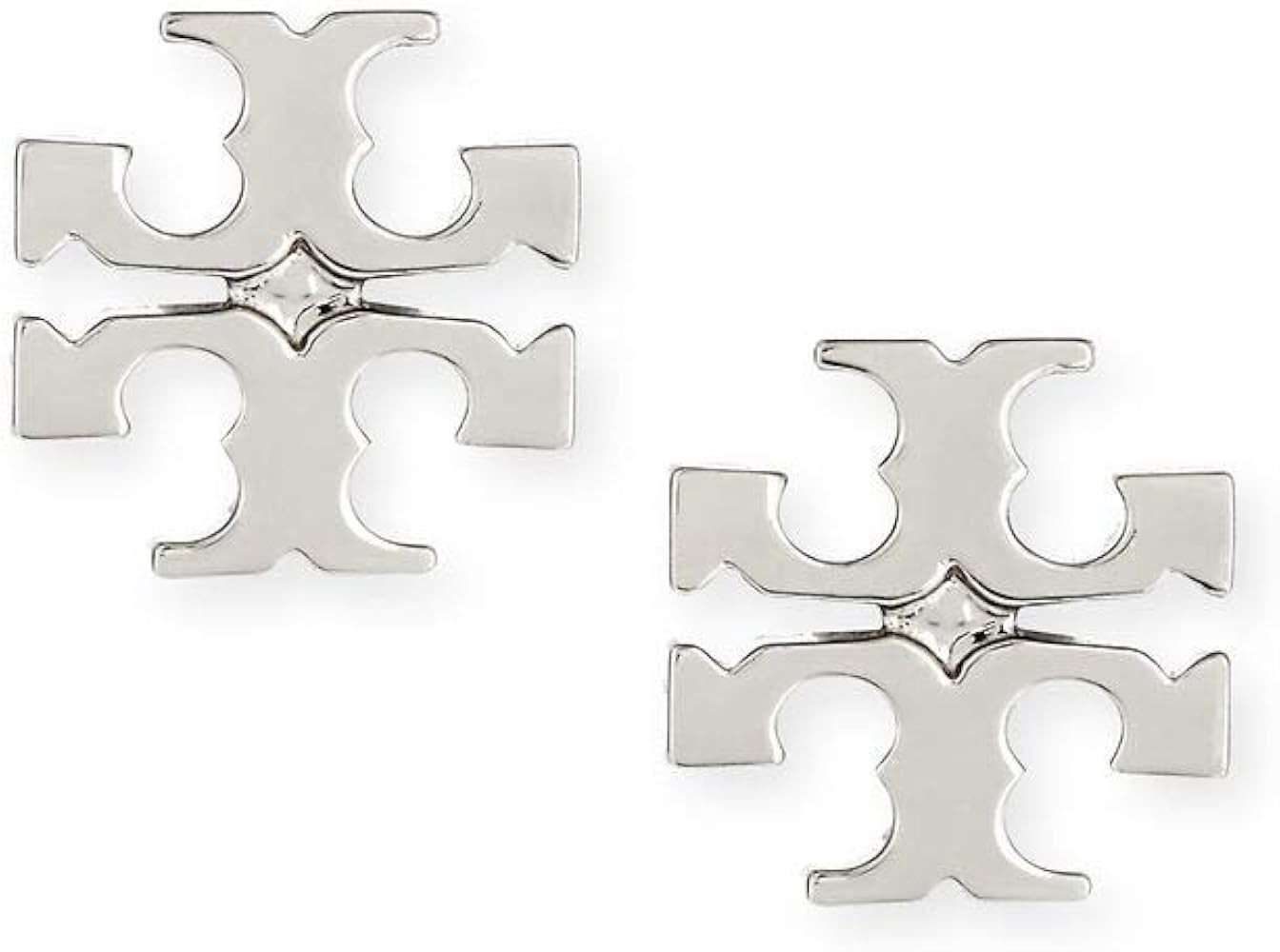Tory Burch Women's Silver Stud Logo Earrings | Amazon (US)