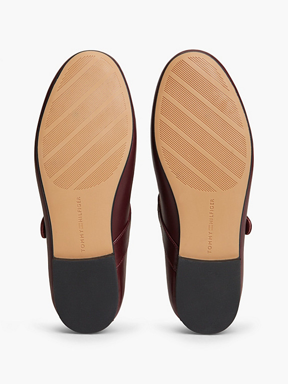 Leather Buckle Mary Jane Ballerinas | Red | Tommy Hilfiger | Tommy Hilfiger UK