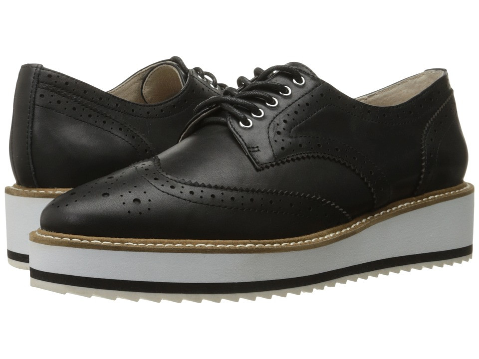 Shellys London - Emma Platform Oxford (Black) Women's Flat Shoes | Zappos