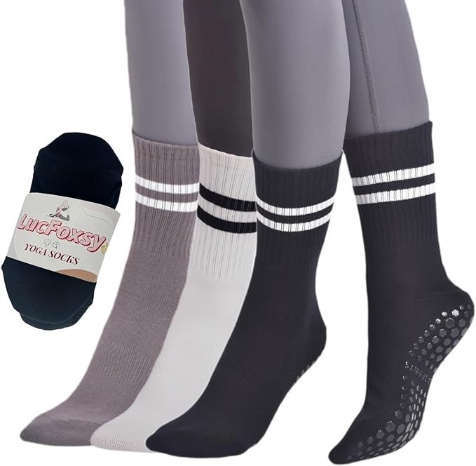 Pilates Socks Yoga Socks for Women Non Slip Hospital Socks for Women Barre Sticky Socks | Amazon (US)