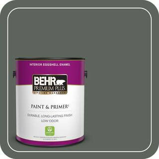 BEHR PREMIUM PLUS 1 gal. #PPF-45 Woodland Moss Eggshell Enamel Low Odor Interior Paint & Primer 2... | The Home Depot