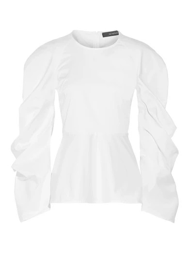 Sid Neigum - Cotton-blend Poplin Peplum Top - White | NET-A-PORTER (UK & EU)