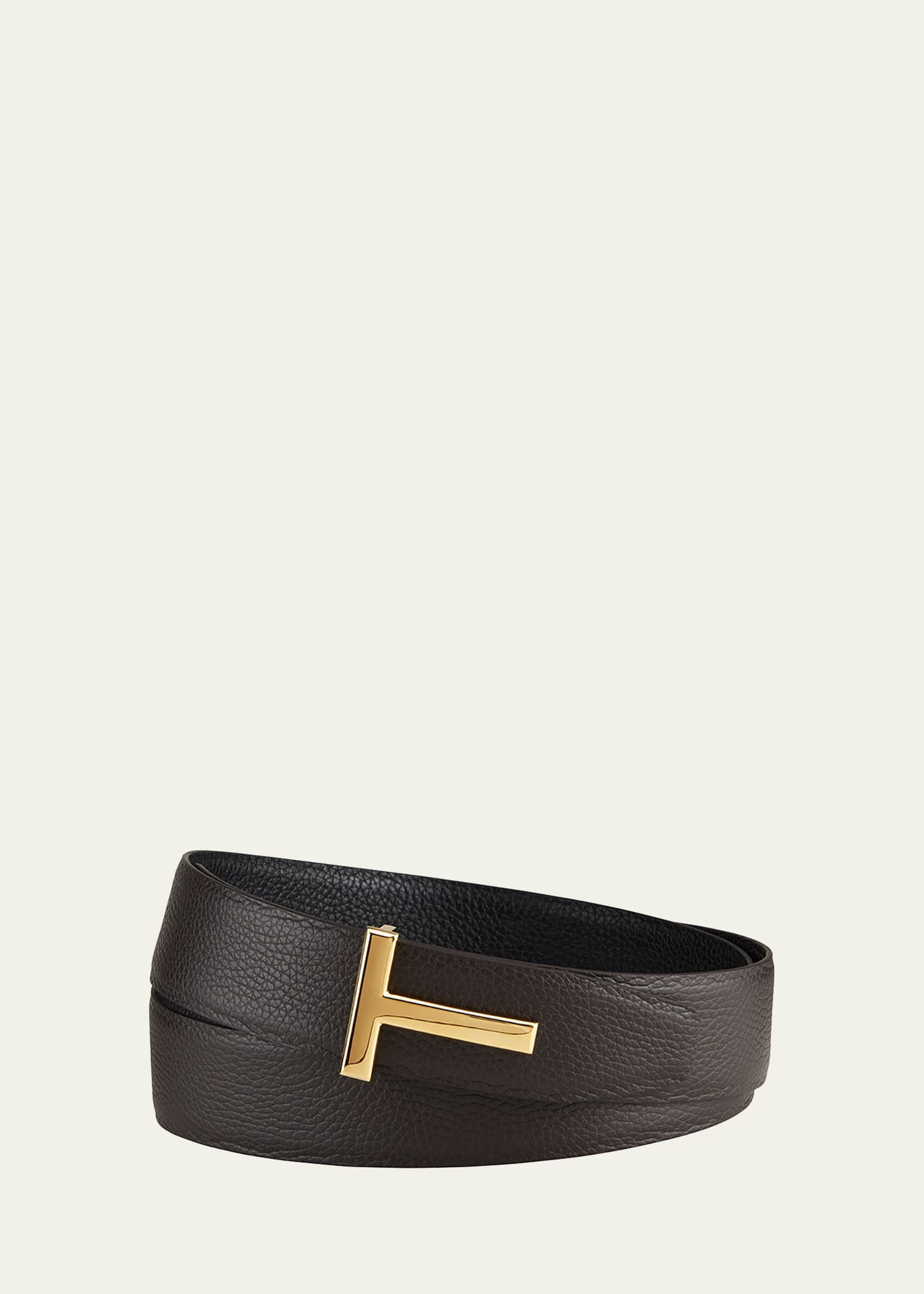 TOM FORD Men's Signature T Leather Belt | Bergdorf Goodman