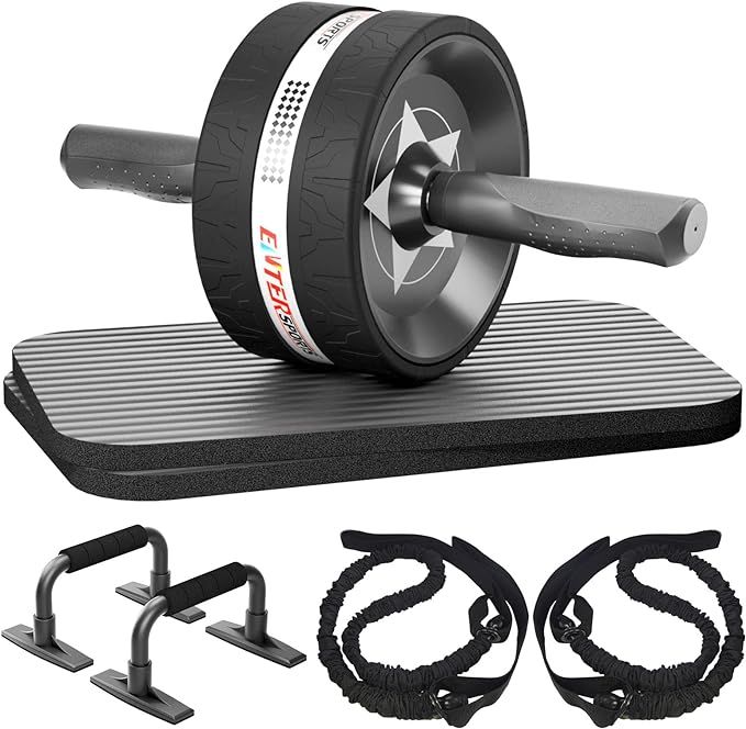 Ab Rollers Wheel Kit, Exercise Wheel Core Strength Training Abdominal Roller Set with Push Up Bar... | Amazon (US)