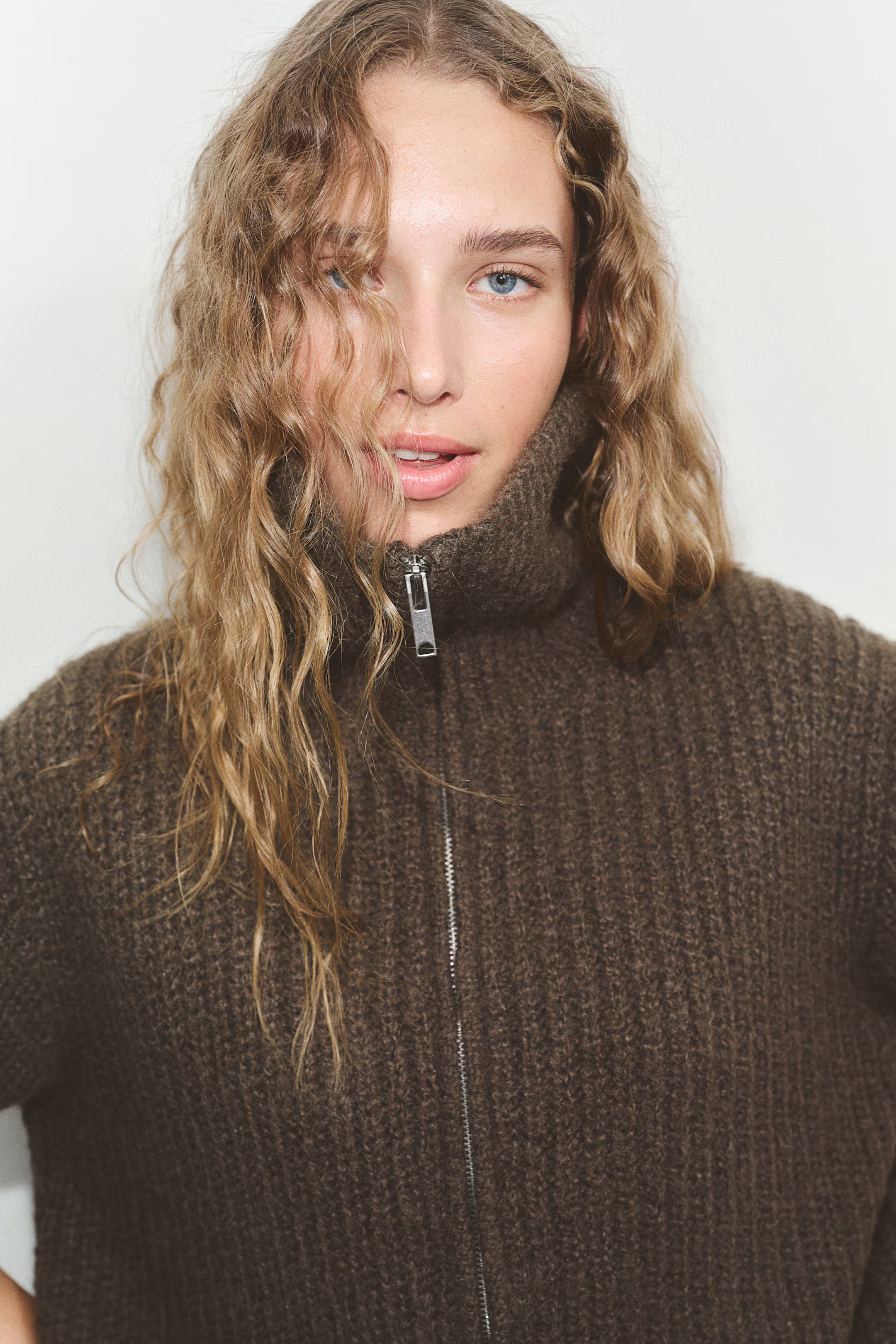 Zip-through rib-knit cardigan - Light grey marl - Ladies | H&M GB | H&M (UK, MY, IN, SG, PH, TW, HK)