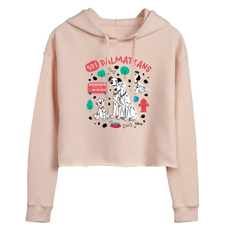 Disney - 101 Dalmatians Animated - Collage of Dalmatian Family - Juniors Cropped Pullover Hoodie | Walmart (US)