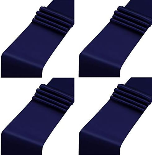ANECO 4 Pack Satin Table Runner 12 x 108 Inch Long Bright Silk and Smooth Fabric Party Table Runner  | Amazon (US)