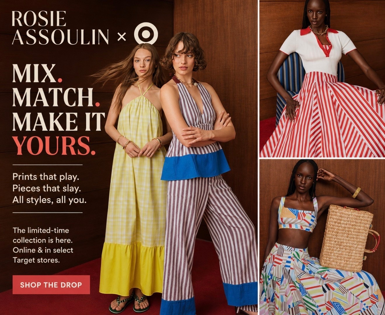 Warning: This collection is impossible to scroll past. 🤩 Bold prints, vibrant colors, and endless mix-and-match possibilities are here with Rosie Assoulin × Target. Grab your favorites online or at select Target stores before this limited-time drop disappears.