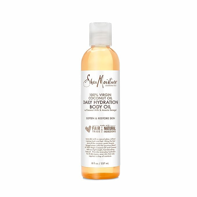 SheaMoisture Daily Hydration Body Oil Virgin Coconut Oil For Dry Skin Paraben Free 8 oz | Amazon (US)