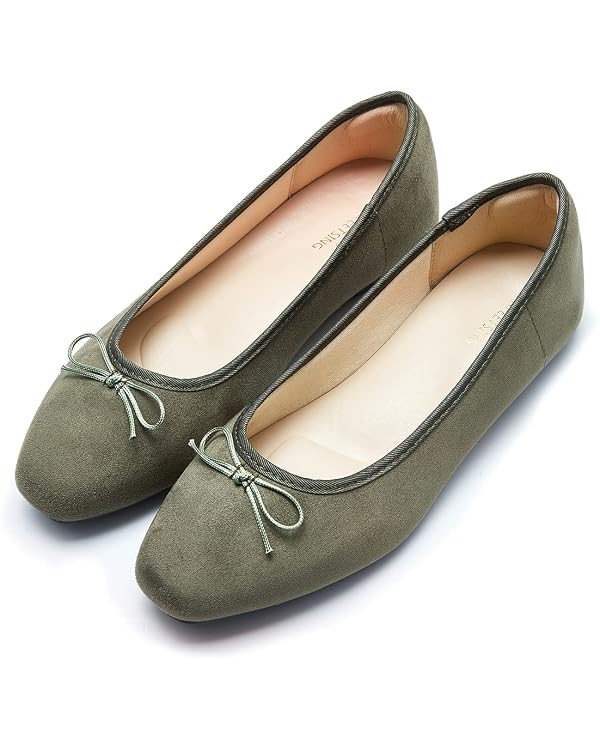 Women's Round Toe Ballet Flats Comfortable Bow Dressy Flats Shoes for Women | Amazon (US)