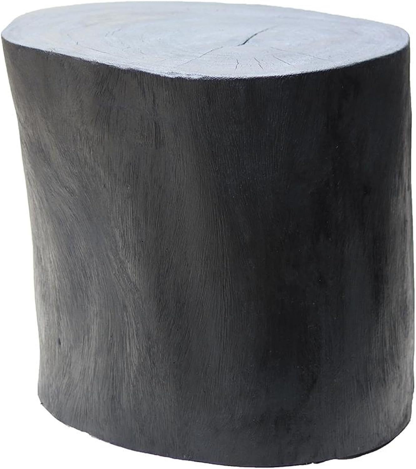 A & B Home 19.7 in W Round Matte Black Suar Wood Side Table, Bedside Living Room Entryway Accent | Amazon (US)