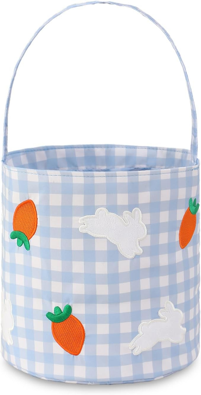 THOVSMOON Easter Bunny Basket for Kids,Cute Easter Bucket Bags with Rabbit Ears for Easter Eggs H... | Amazon (US)
