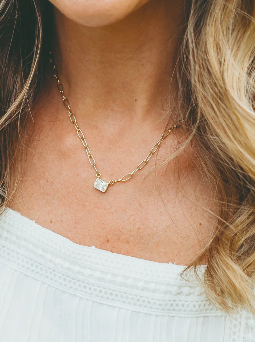 Champagne Crystal Pendant Necklace | Victoria Emerson