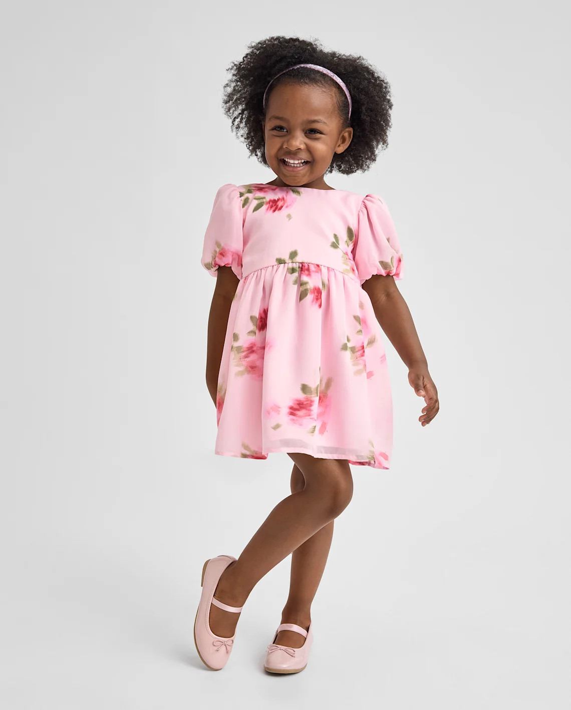 Toddler Girls Floral Chiffon Fit And Flare Dress - pink | The Children's Place