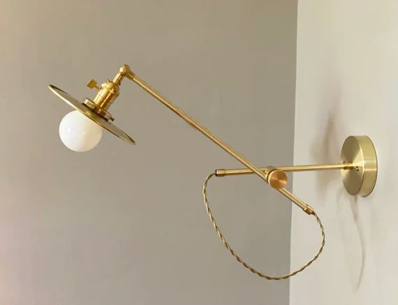 Articulating Brass Stump Lamp  Boom Light  Adjustable | Etsy | Etsy (US)